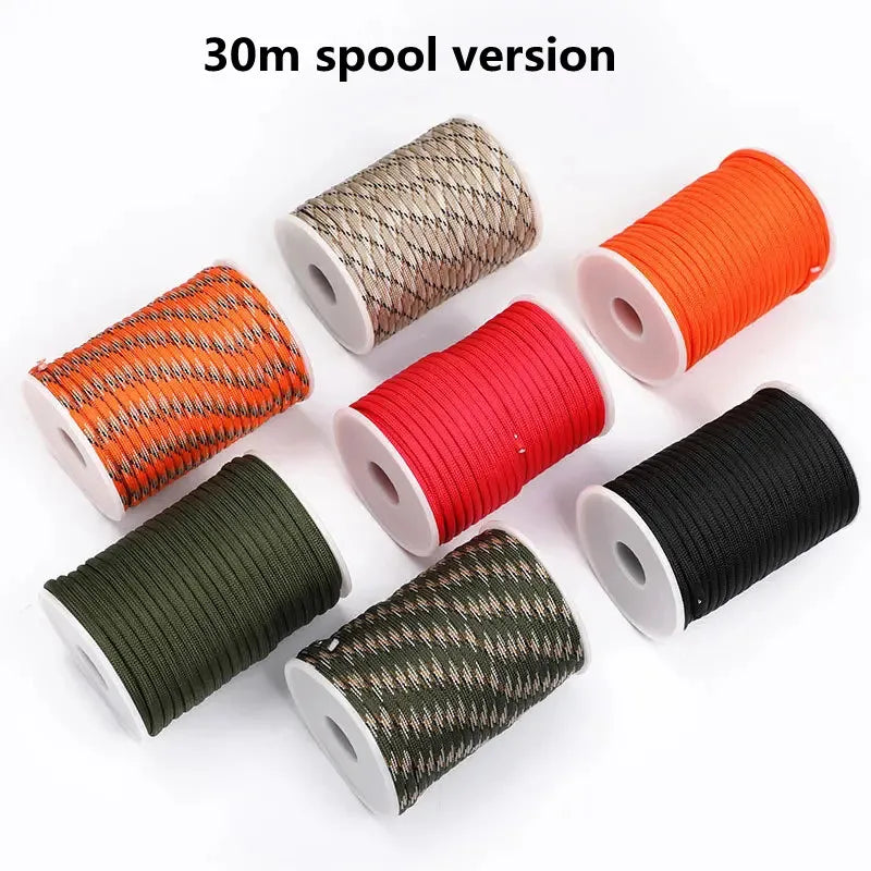 Paracorde 550 à 7 cœurs, 5M/15M/30M, 4mm, cordon de Parachute, kit de corde de survie pour Camping en plein air, parapluie, tente, lanière, corde à linge