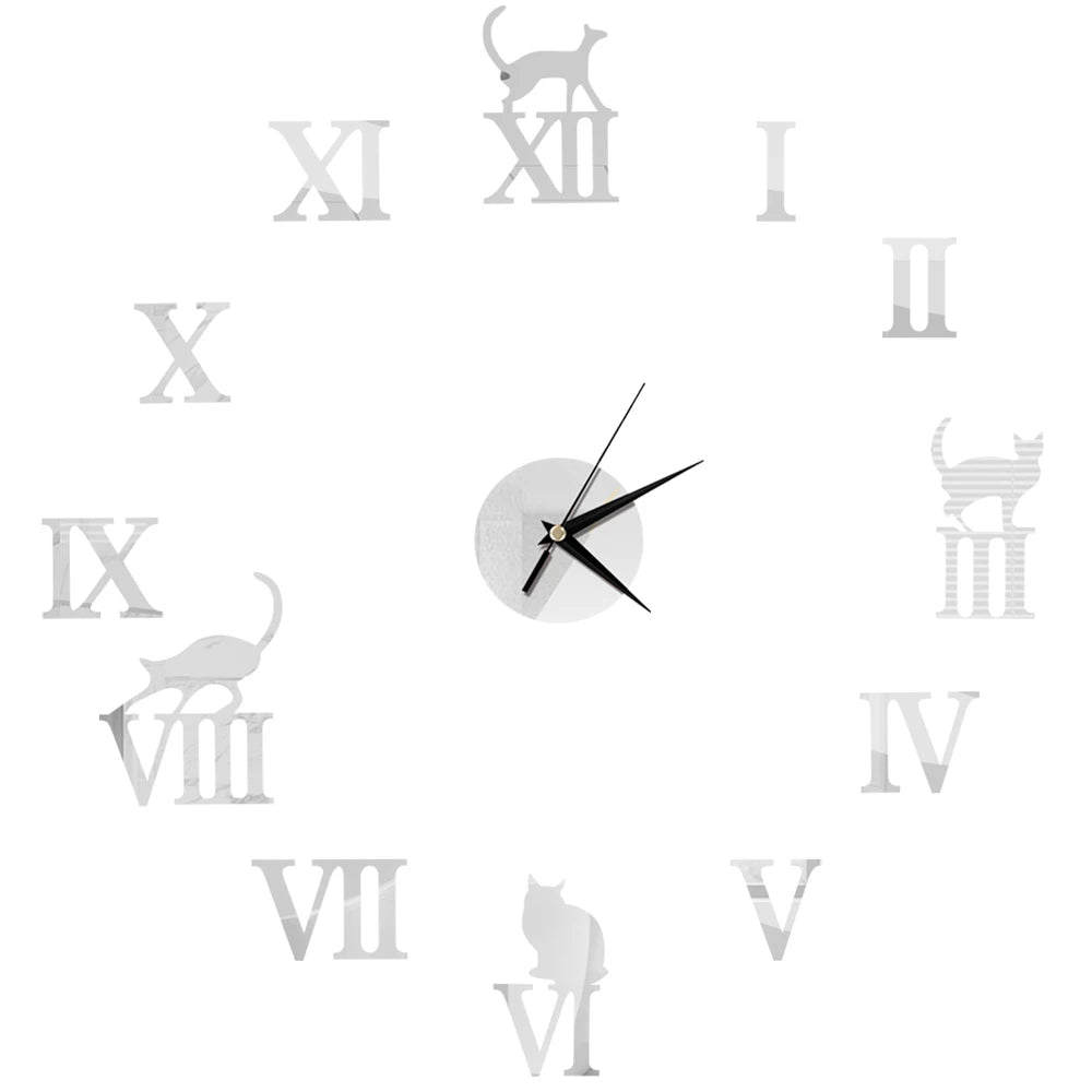 Creative Frameless Wall Clock, Silent Wall Sticker for Home, Acrylic Mirror Sticker, Wall Decor for Living Room and Office, DIY