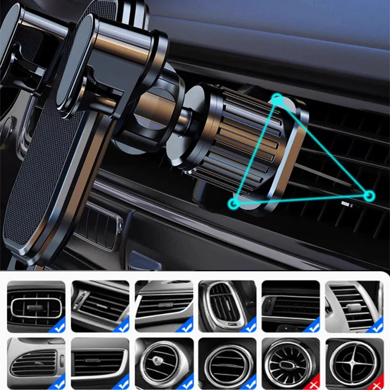 New Gravity Car Phone Mount, Vent Clip, Mobile Cell Holder, GPS Stand for Smartphone, iPhone Mobile Phone
