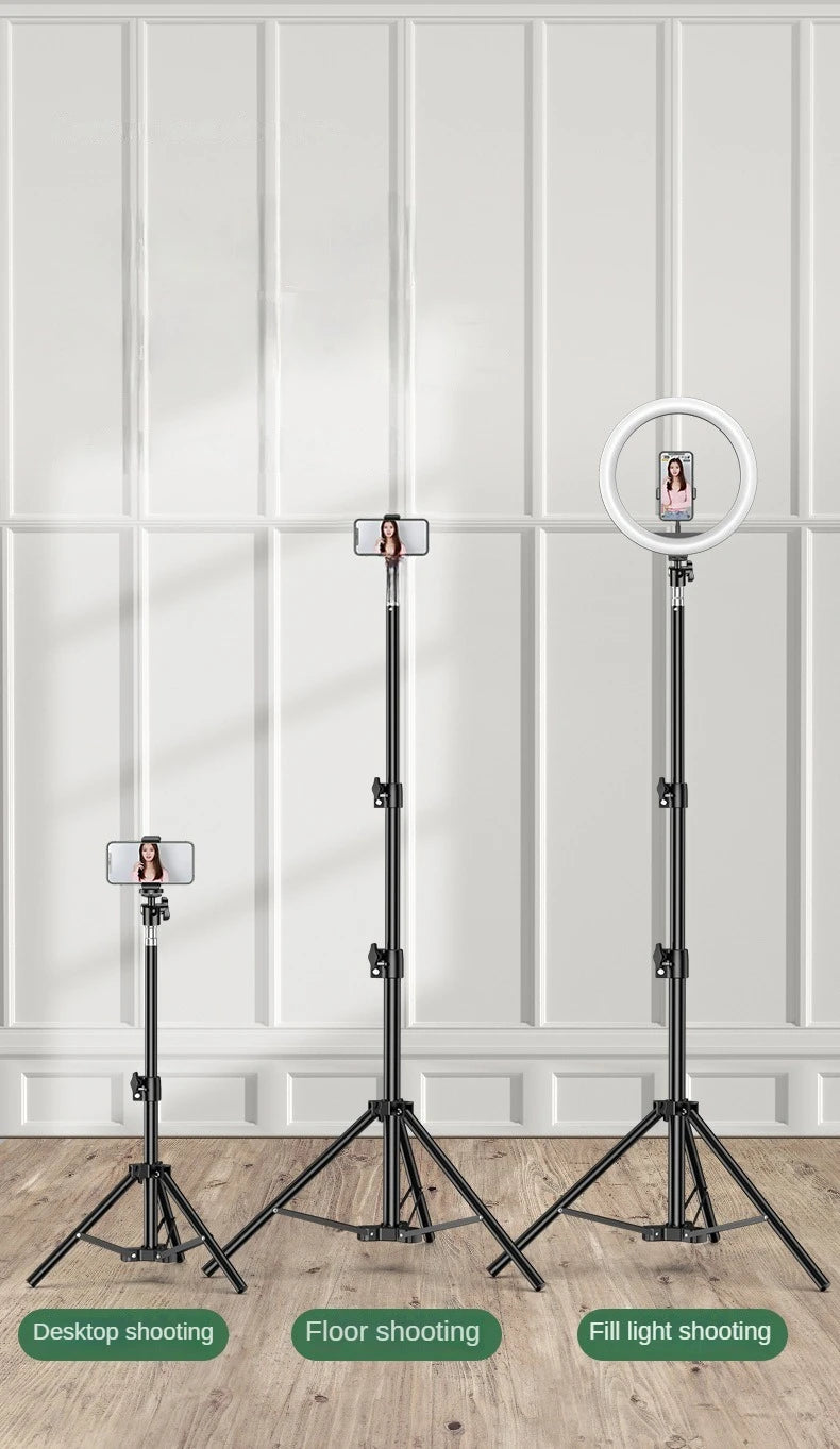 Trépied de diffusion en direct de 160cm, Type d'atterrissage, ancre de caméra, cadre lumineux pour Selfie, thermomètre en métal, support pour téléphone