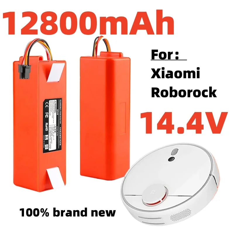 Batería de repuesto para aspiradora Robot Xiaomi Roborock S55 S60 S65 S50 S51 S5 MAX, piezas S6, 14.4V, 12800mAh