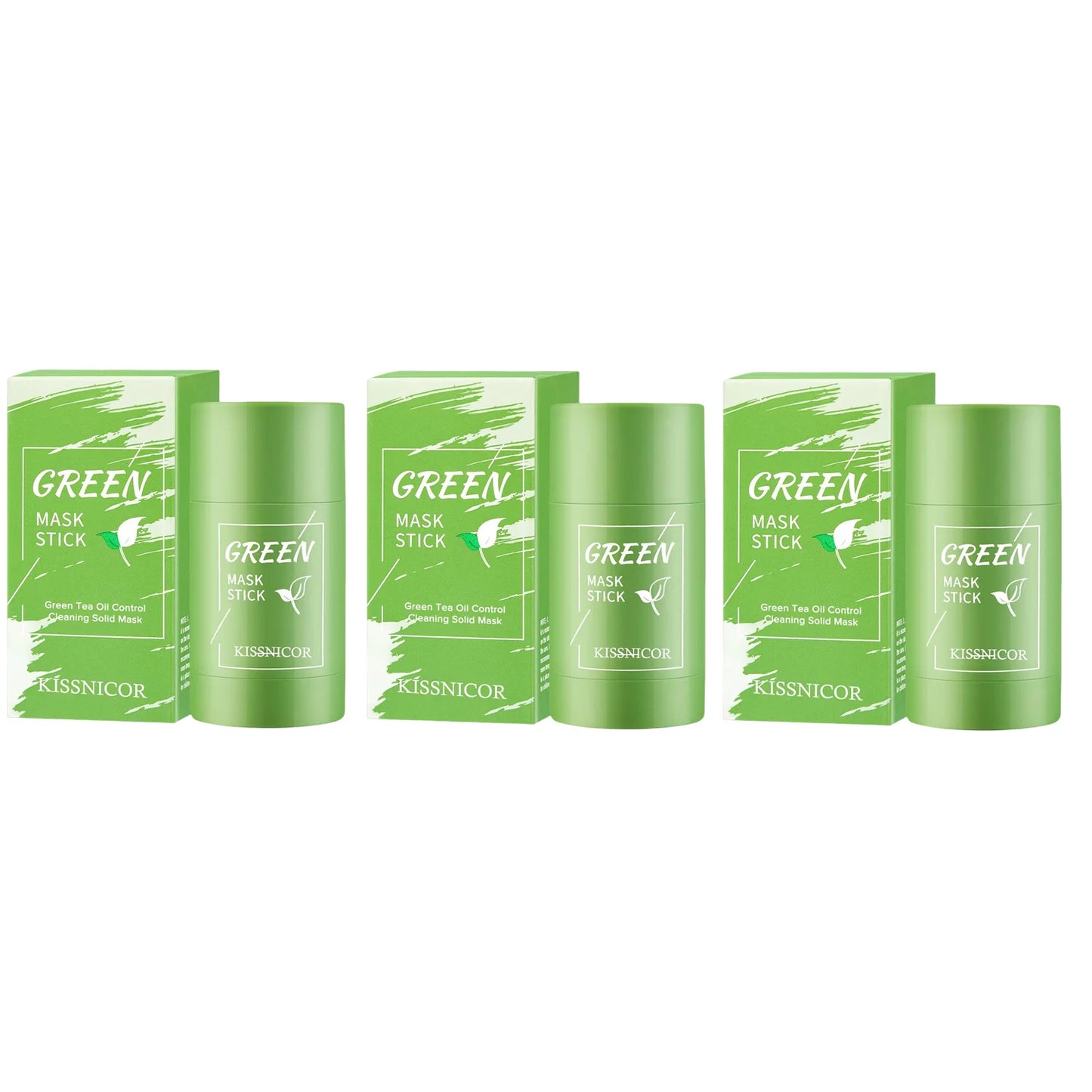 Facial cleansing mask, green tea cleansing stick, shrinks pores, deep blackhead remover, hydrating mask, skin care