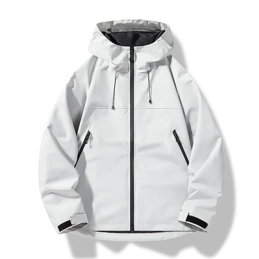 Printemps automne hommes vestes décontractée sport coupe-vent imperméable à capuche vêtements d'extérieur manteaux solide mode fermetures éclair en plein air Couple veste