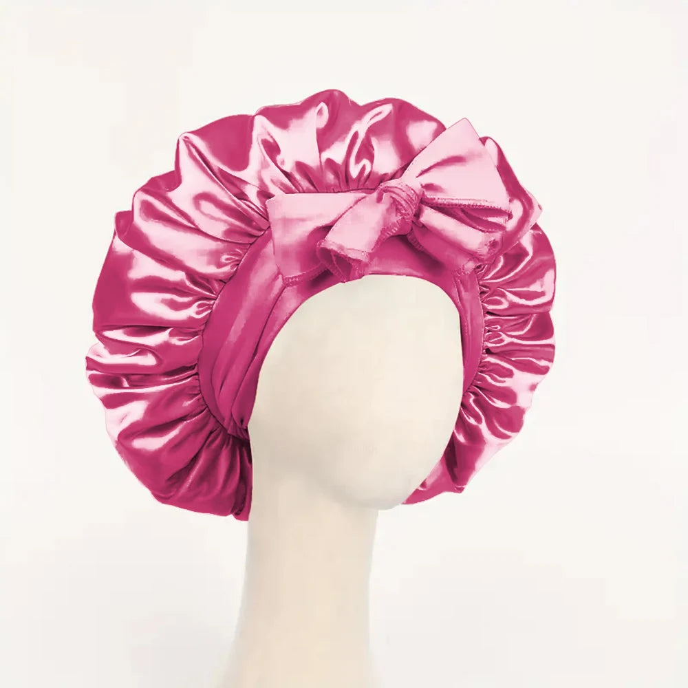 Adjustable Satin Bonnet for Men and Women, Sleeping Cap, Hair, Heavy Band