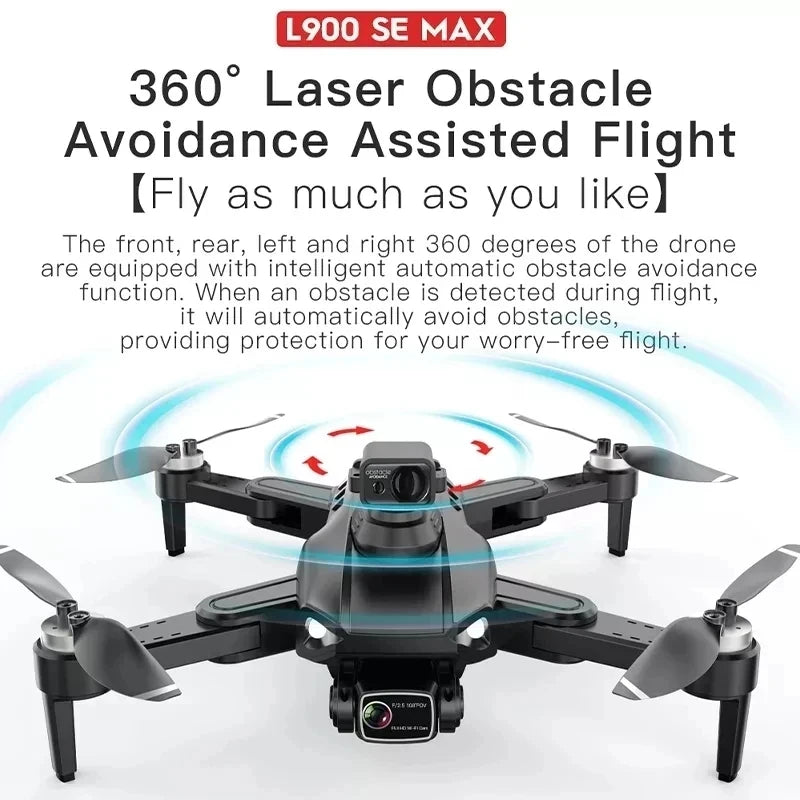 Drone GPS L900 Pro SE MAX 4K, doble cámara HD profesional 5G WIFI 360° Motor sin escobillas para evitar obstáculos Rc FPV Quadcopter Dron