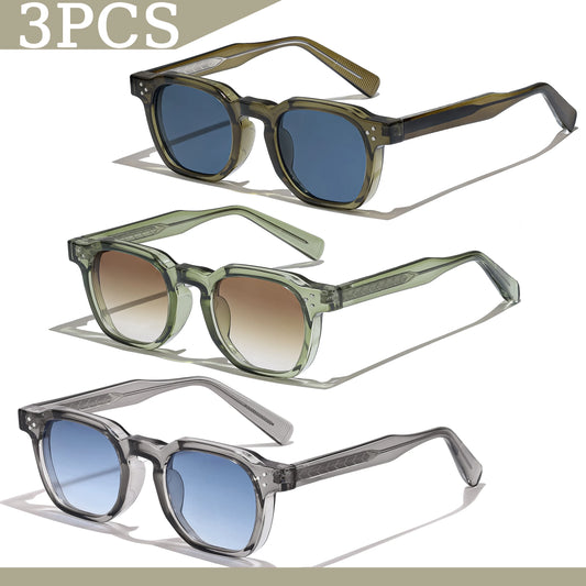 1/2/3 PCS Wholesale New Retro Square Sunglasses Men Fashion Punk Sunglasses Women Travel Eyewear Lunette De Soleil Femme UV400