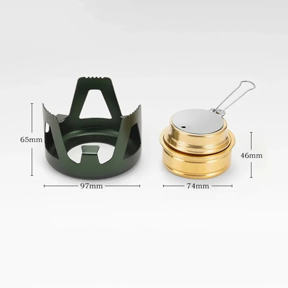 Mini poêle à alcool Portable, brûleur à puissance de feu réglable, poêle à essence, support en alliage d'aluminium, poêles de Camping en laiton ultralégers
