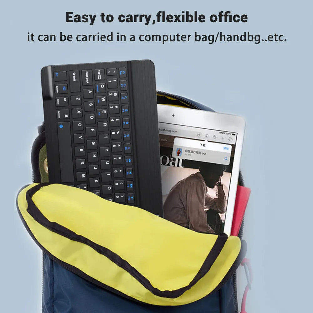 Wireless Bluetooth Keyboard and Mouse, for iOS, Android, Windows, Tablet, iPad Air Mini Pro, Spanish, Korean, Portuguese, Russian