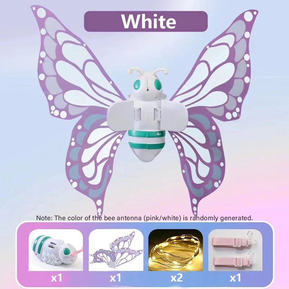Ailes de papillon électriques, aile d'elfe mobile avec ailes de fée légères pour enfants, déguisement de Cosplay d'anniversaire et de noël, jouet d'ange pour filles