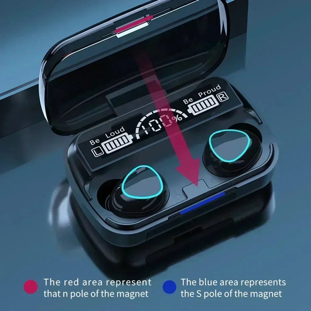 Original M10 Bluetooth Wireless Earbuds - All-in-one Sports Headset with Active Noise Cancellation, Stereo Sound, and Built-in Microphone