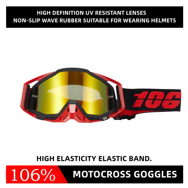 Gafas de sol para motocross, gafas de sol resistentes al viento e inastillables para ATV, RL y deportes todoterreno