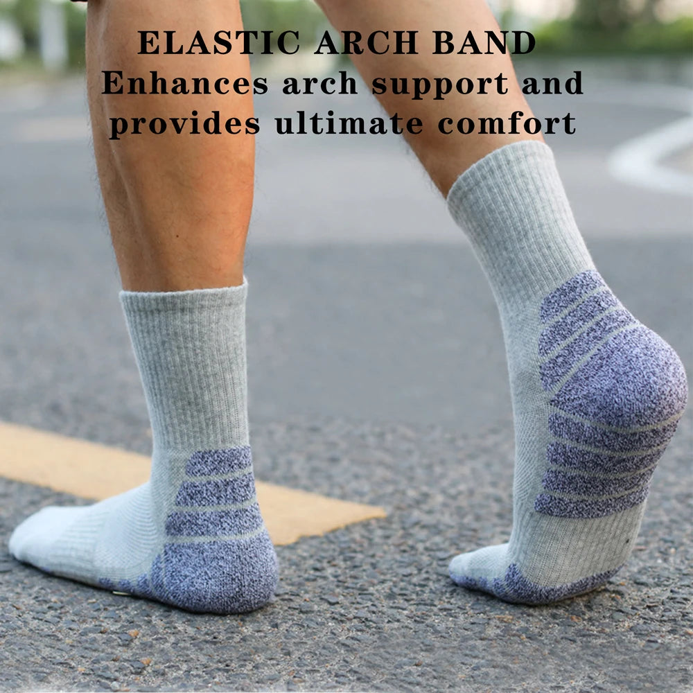 Chaussettes de sport respirantes en coton de haute qualité pour hommes et femmes, chaussettes d'équipage, serviette optique, astronomique, noir, blanc, gris, anti-odeur, 1 paire