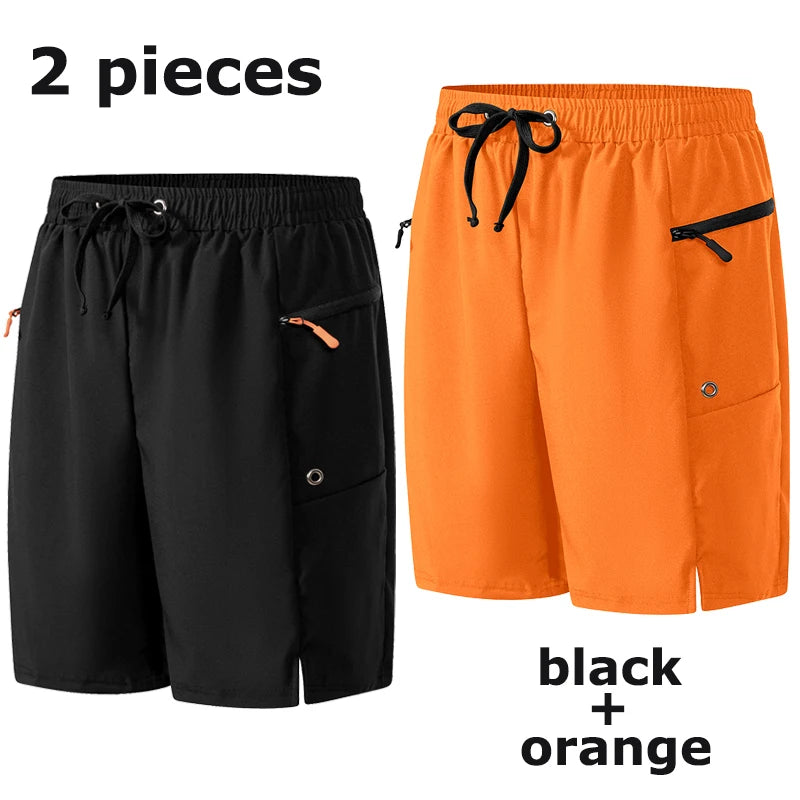 Short de plage d'été pour hommes avec poches zippées, short de planche à séchage rapide avec doublure en maille, maillot de bain, maillot de bain