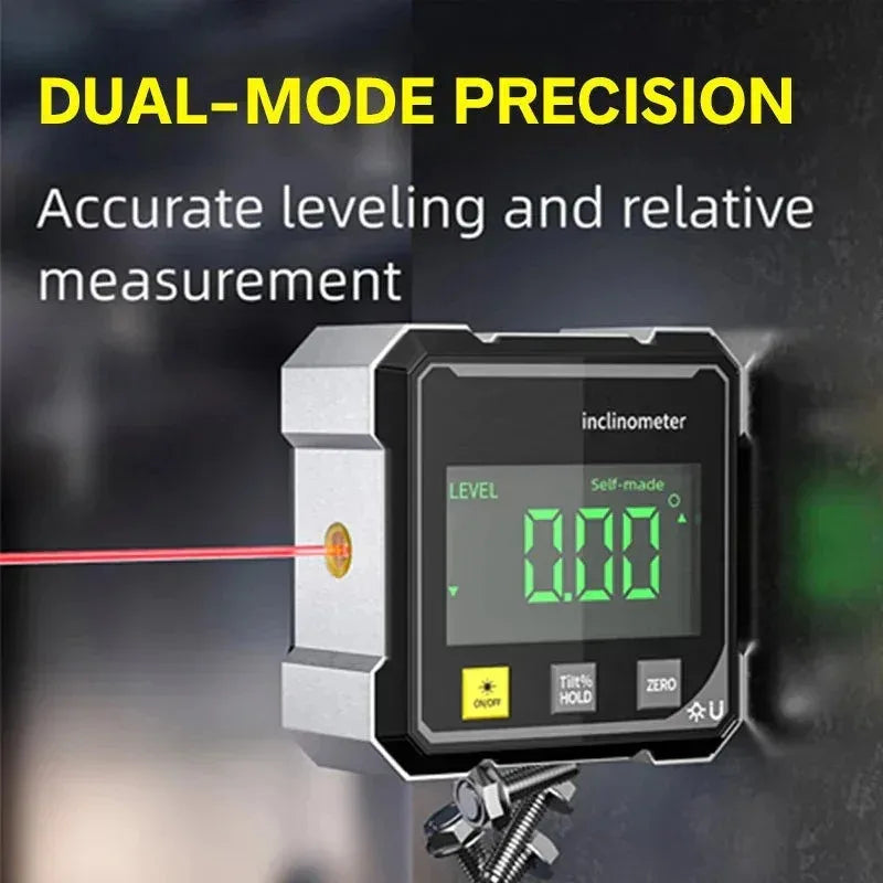 NOUVEAU Niveau numérique magnétique double face avec laser, rapporteur électronique, horizontomètre, inclinomètre, règle d'angle et mesure de pente