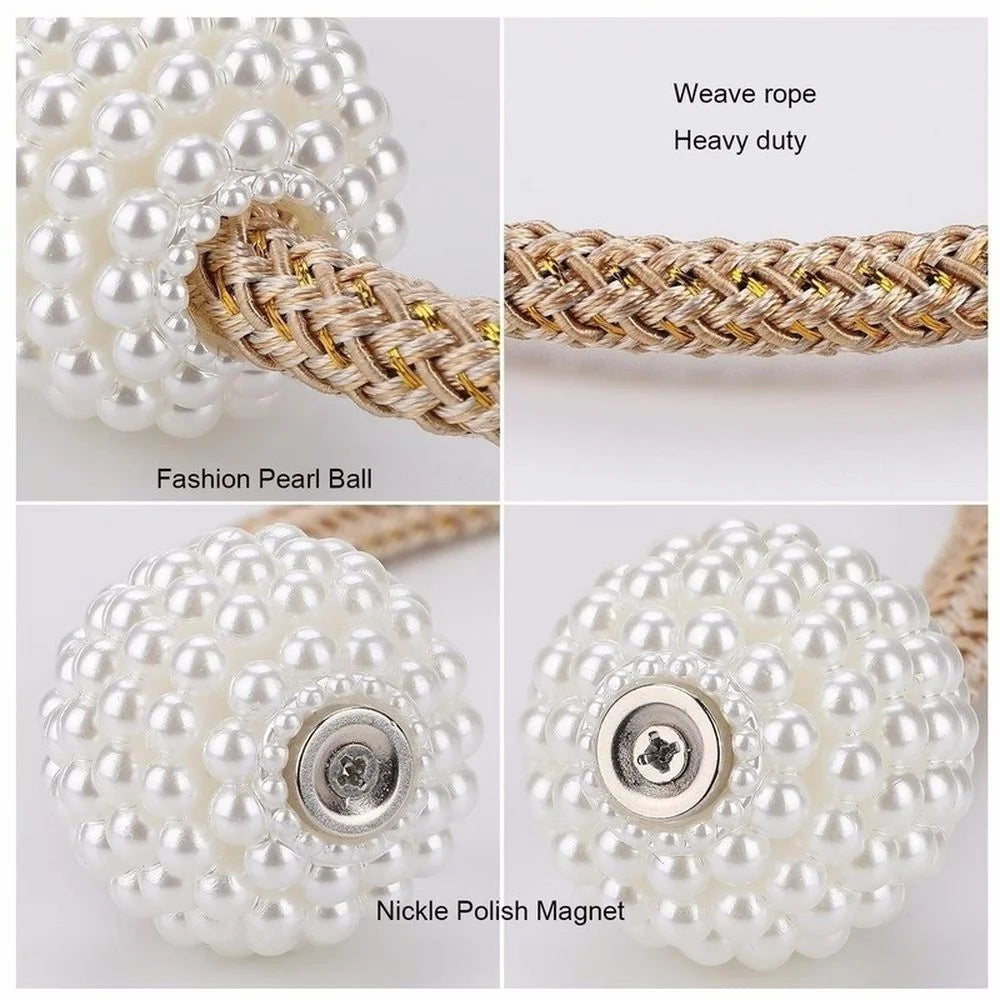 2/4 pièces perle magnétique rideau pince porte-rideau cravate boucle Clips suspendus boule boucle cravate arrière rideau décor accessoires