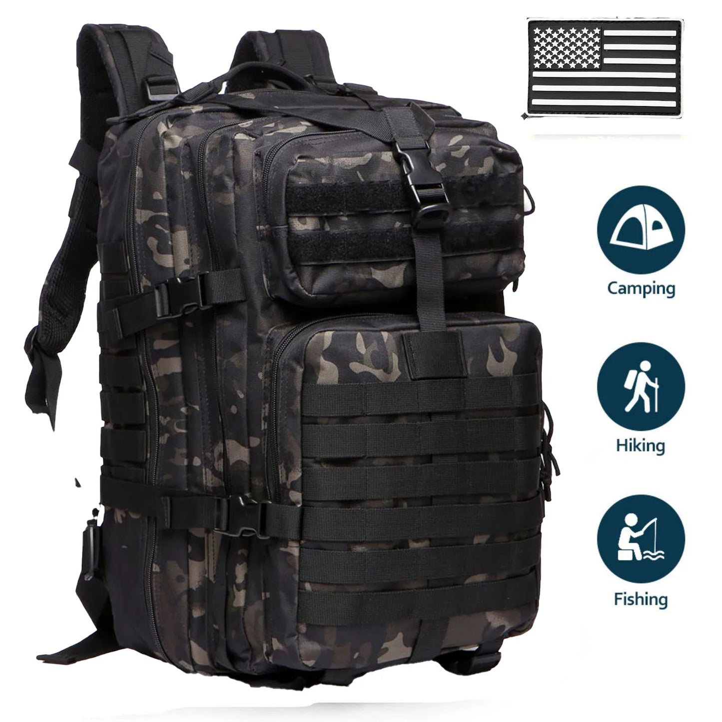 25L/50L robuste en Nylon imperméable à l'eau tactique sport Trekking pêche chasse Camping randonnée sac à dos sacs à dos en plein air