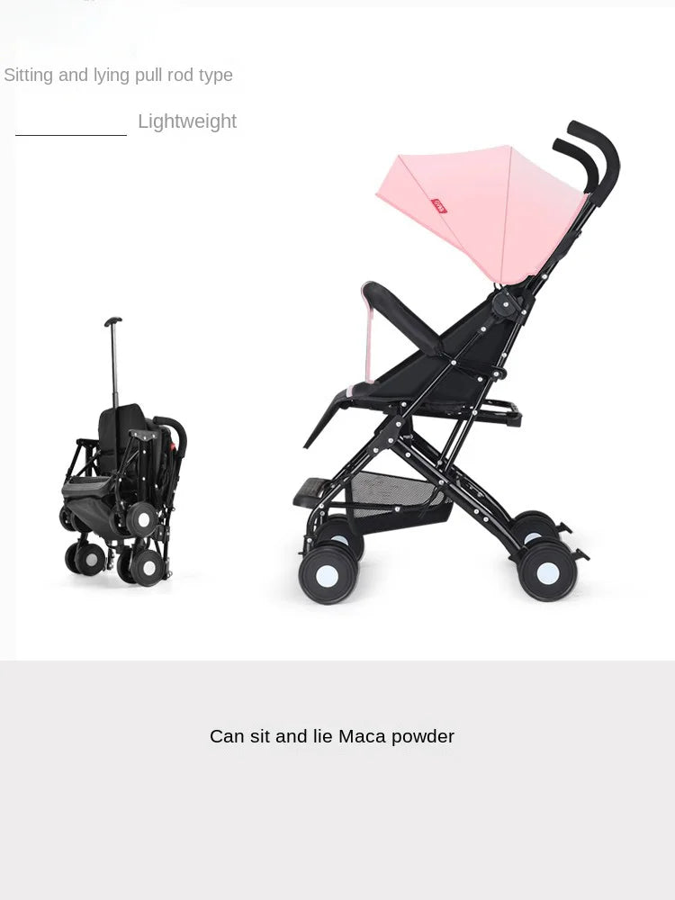 Buggy de bebé, se puede sentar o tumbar, medallón plegable ligero, paraguas, cochecito de bebé de 0 a 3 años, silla de paseo para niños