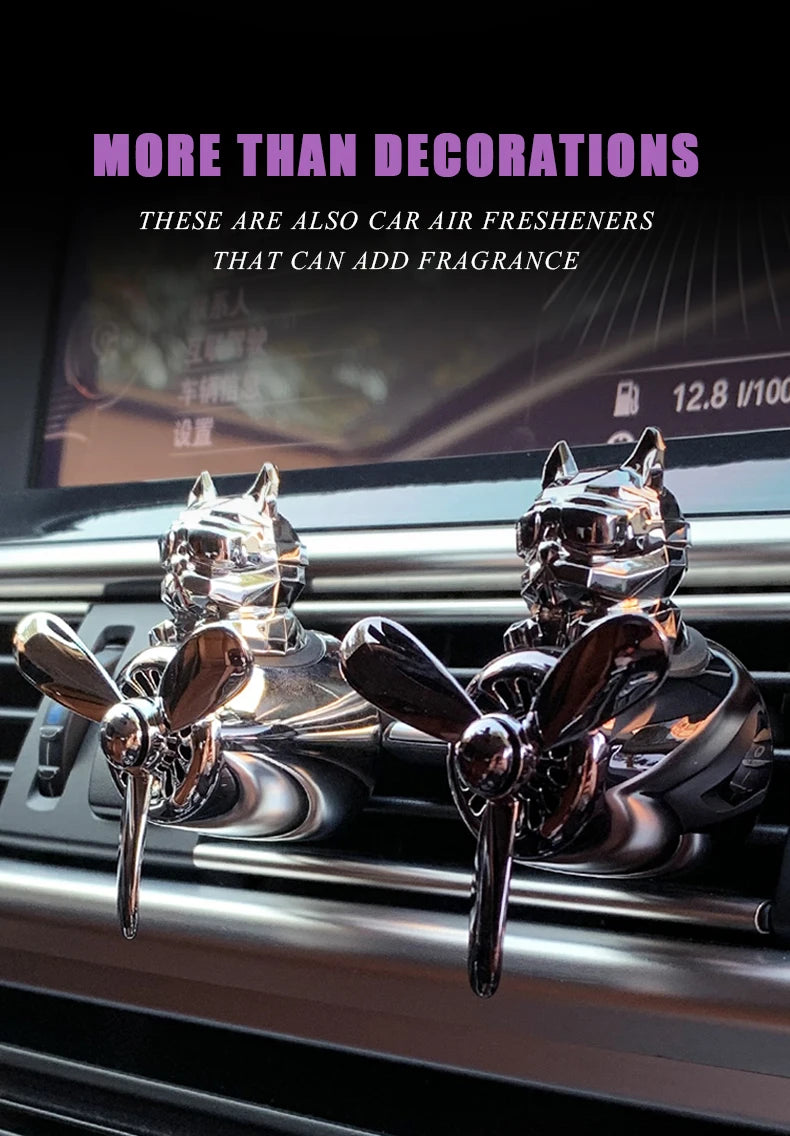 Bricolage parfum inodore ornements avion pilote bouledogue voiture désodorisants décorations accessoires arôme évent diffuseur de parfum
