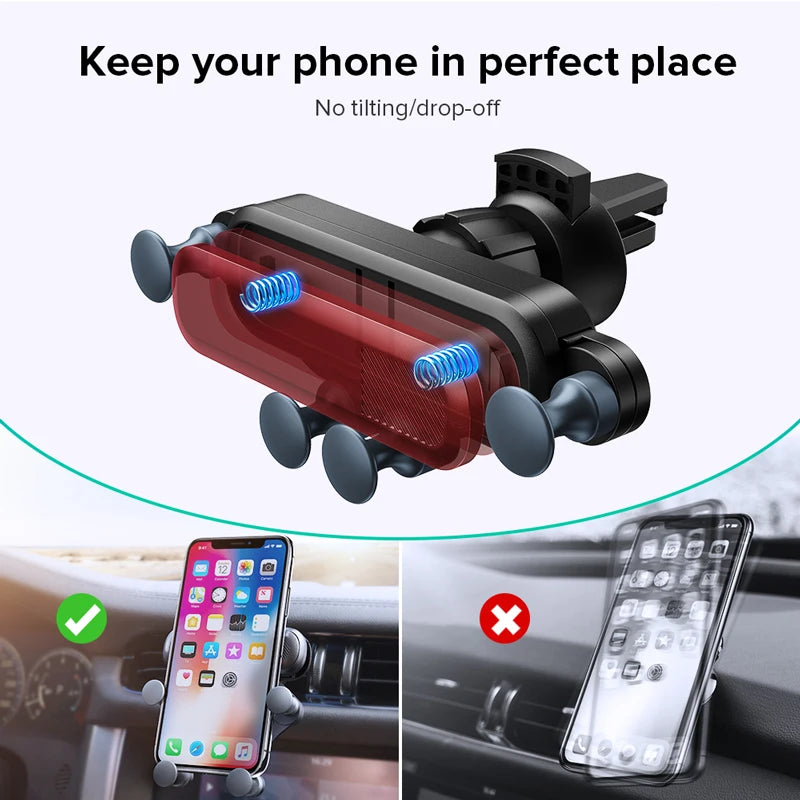 Gravity Car Phone Holder, Car Air Vent Phone Mount, Universal GPS Holder for iPhone 13 12 Xiaomi