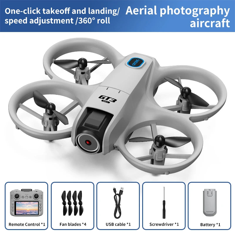 Nuevo Dron GT3 8K HD con control remoto, modo sin cabeza, helicóptero 360° Mini Dron de juguete Flip FPV 5G WIFI cuadricóptero para niños, regalos