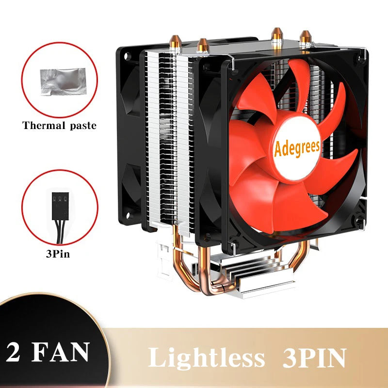 Refroidisseur d'air CPU X79 X99 3 broches PWM 4 broches ventilateur de refroidissement de processeur silencieux pour Intel LGA 1151 1155 1200 1700 2011 AMD AM3 AM4 radiateur PC