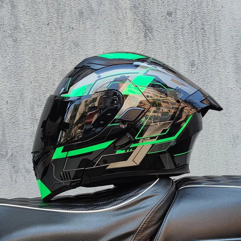 Cascos de moto ORZ doble visera, casco modular abatible aprobado por DOT, casco integral de motocicleta de carreras, casco de motocross DOT