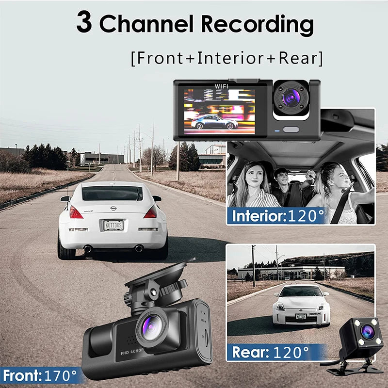 Dashcam Mini 2K WiFi Parking 24H — Enregistreur Voiture Commande Vocale