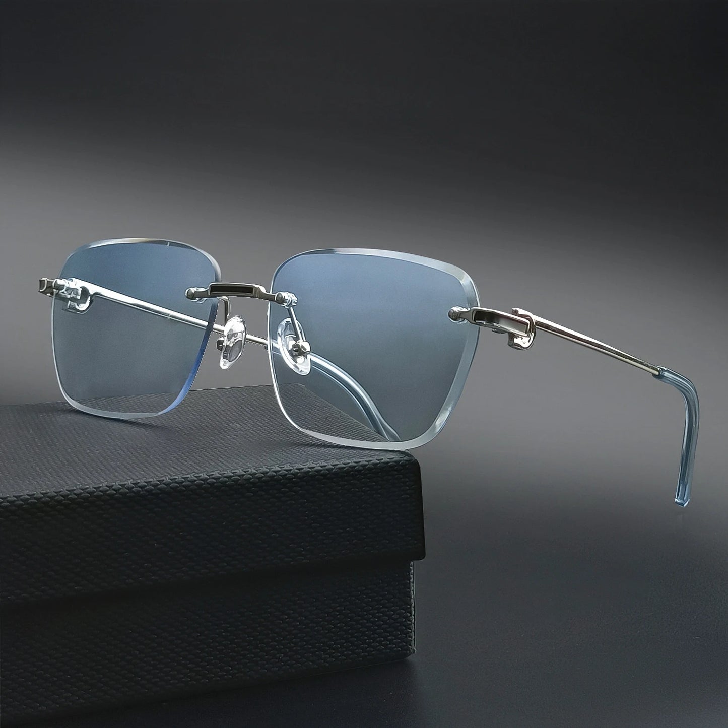 CATERSIDE New Rimless Pilot Sunglasses Men Gradient Sunglasses Women Retro Business Shopping UV400 Sun Glasses For Men
