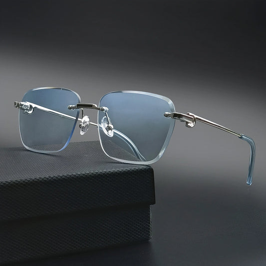 CATERSIDE nuevas gafas de sol sin montura, gafas de sol degradadas para hombre, gafas de sol retro de negocios para mujer, UV400, gafas de sol para hombre