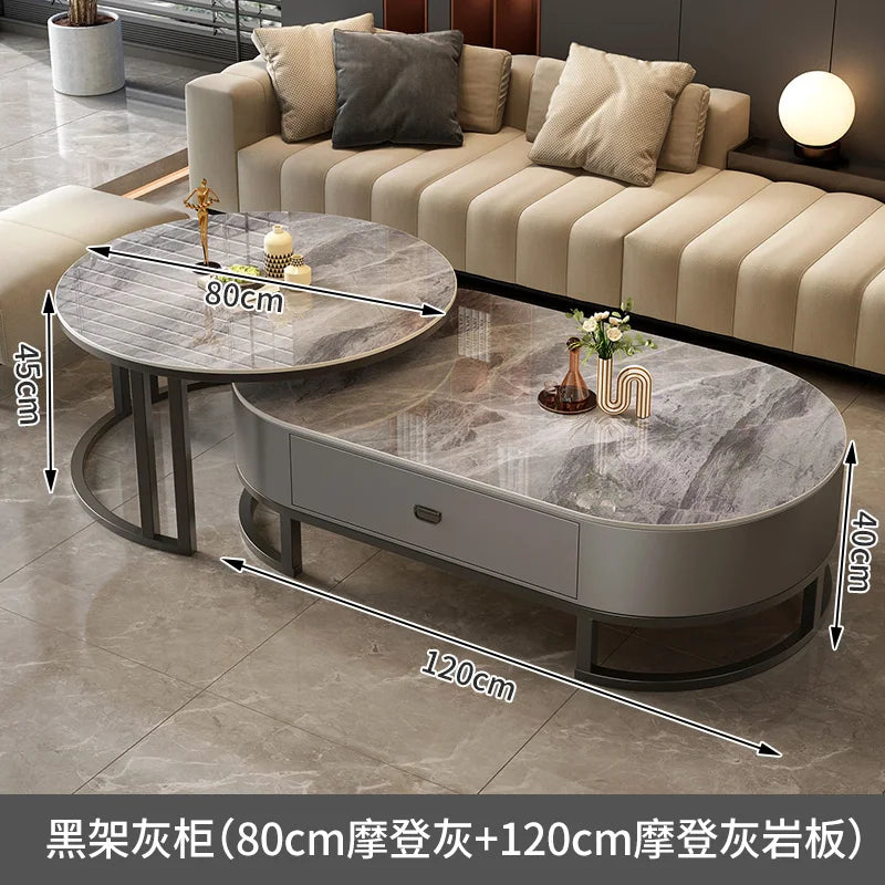 Luxury Extendable Round Modern Coffee Tables Minimalist Premium Design Book Furniture Mesa De Centro De Sala