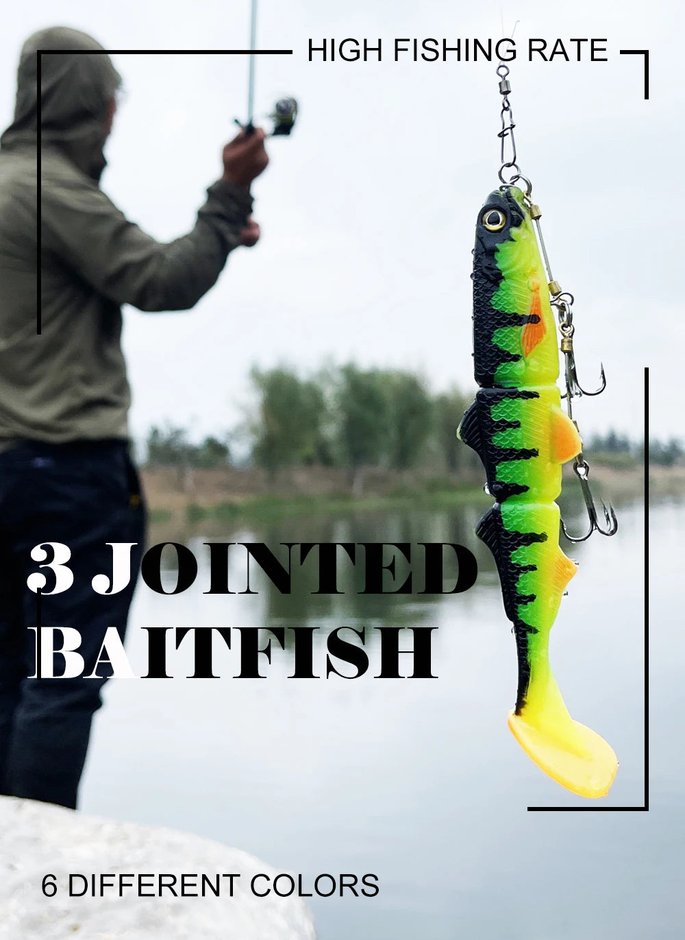 Spinpoler Paddle Tail Swimbait Shad brochet leurre de pêche 16 cm 22 cm appât souple 3 sections articulé Wobbler perche Zander attirail