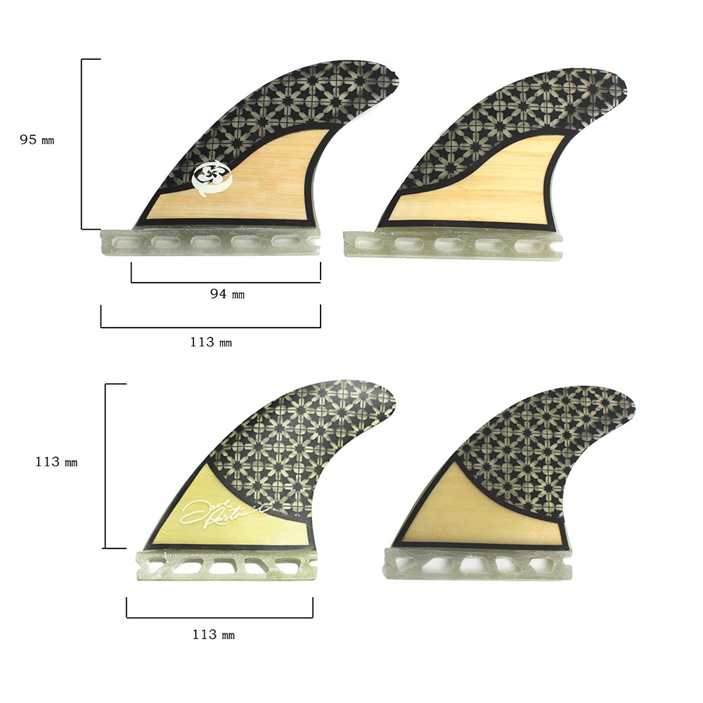 Palmes de surf en carbone et fibre de verre — nid d'abeille, propulseur, haute performance