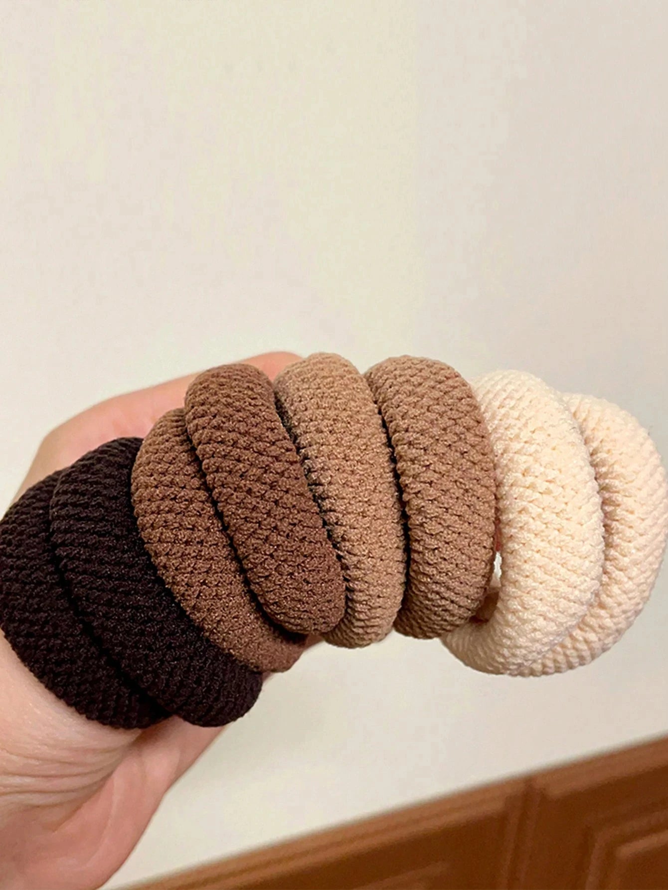 Gomas para el pelo simples y versátiles, mezcla de colores, alta elasticidad, gruesas, respetuosas con el cabello (color aleatorio), cuerda para el pelo, 5/10