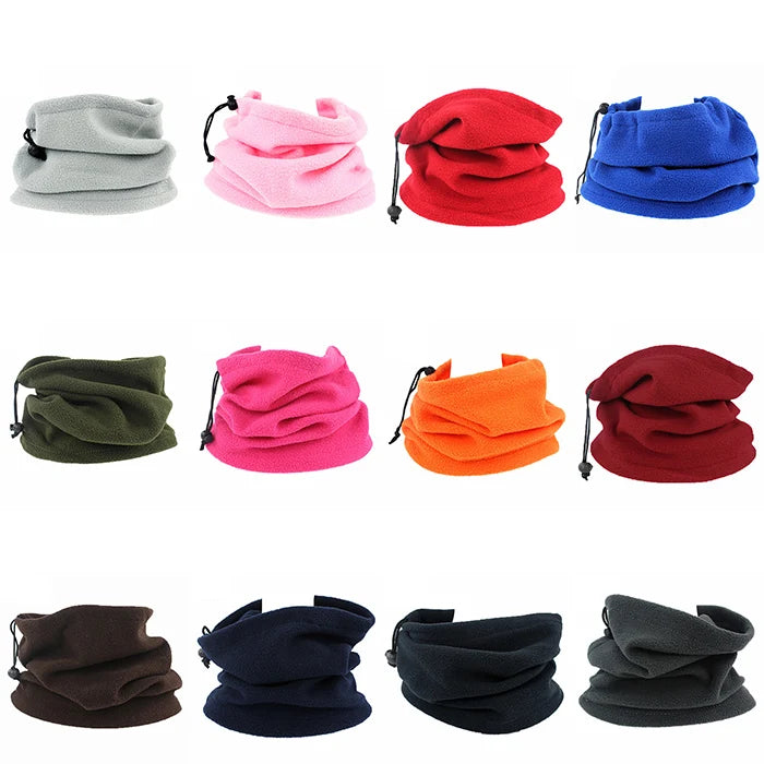 Gorro polar cálido para invierno, bufanda, braga de cuello ajustable para deportes de invierno, pesca, patinaje, correr, ciclismo