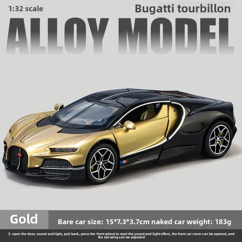 1/32 Scale Bugatti Tourbillon Alloy Diecast Sports Car Model Metal Miniature Car Kids Boys Toy Vehicle Birthday Gift