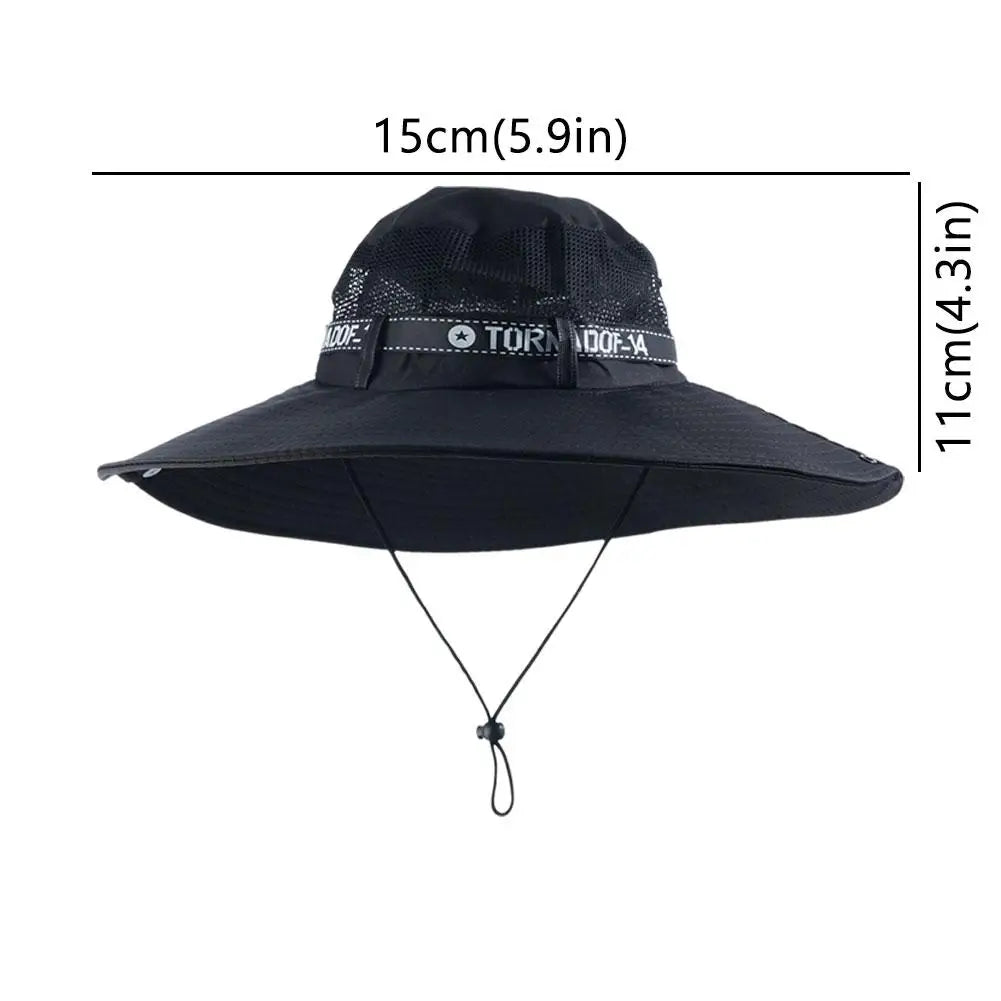 Grand chapeau de soleil d'été pour hommes et femmes, casquette de pêche respirante, Protection contre les UV, chapeau de pêcheur en maille, randonnée en plein air, casquette de plage