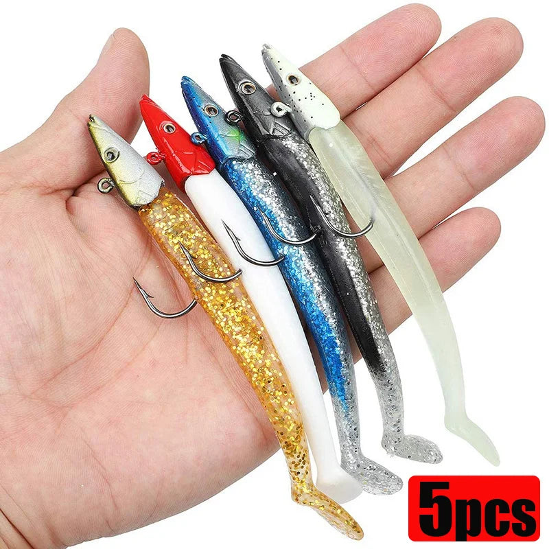 5 pièces leurre de pêche souple 10g/11 cm Wobblers appât artificiel avec cuillère gabarit matériel de pêche