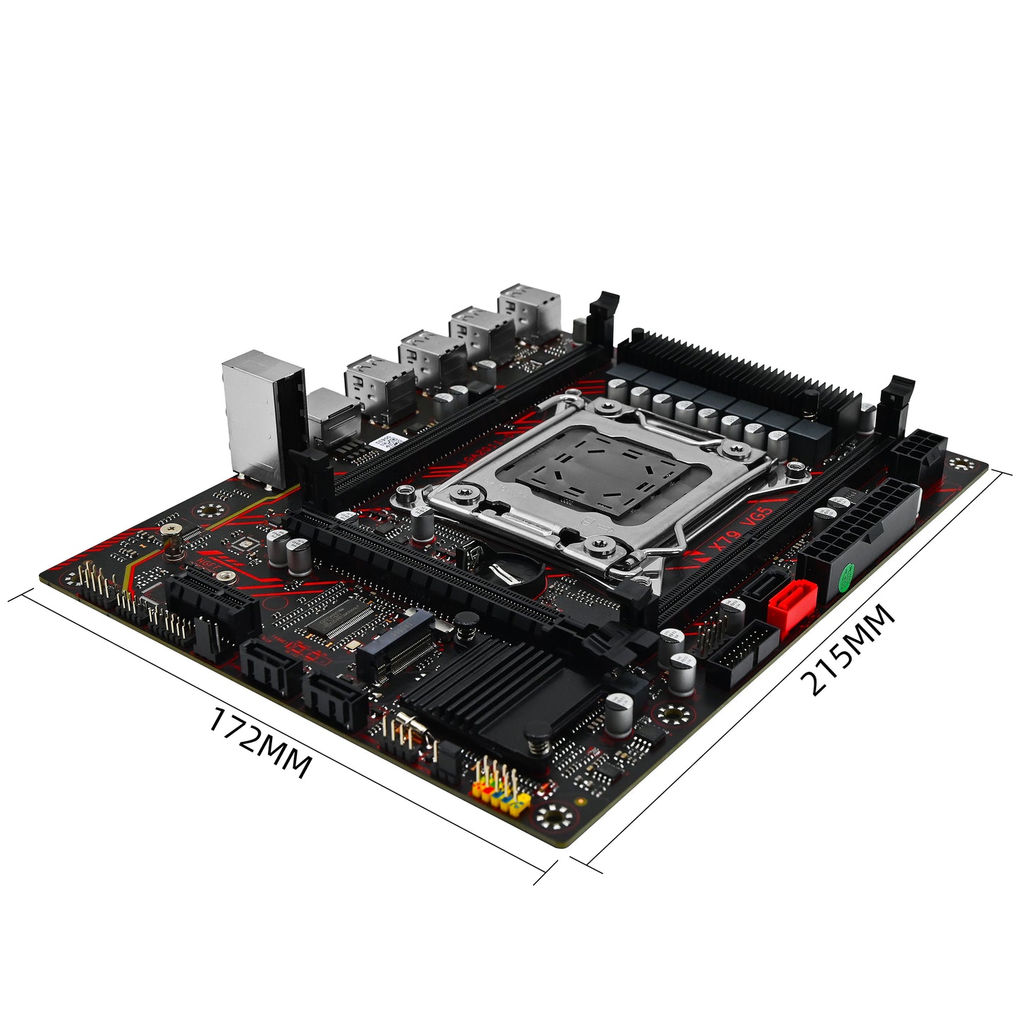 ZSUS X79 Kit de carte mère avec processeur Intel LGA2011 Xeon E5 2630 V2 DDR3 1*16GB ECC RAM mémoire prise en charge M.2 NVME Slot