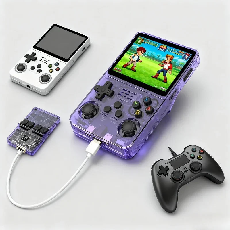 New R36S Retro Portable Video Game Console System, 3.5-inch IPS Screen, 128GB Portable Pocket Video Player, Over 20000 Games, Gifts for Boys