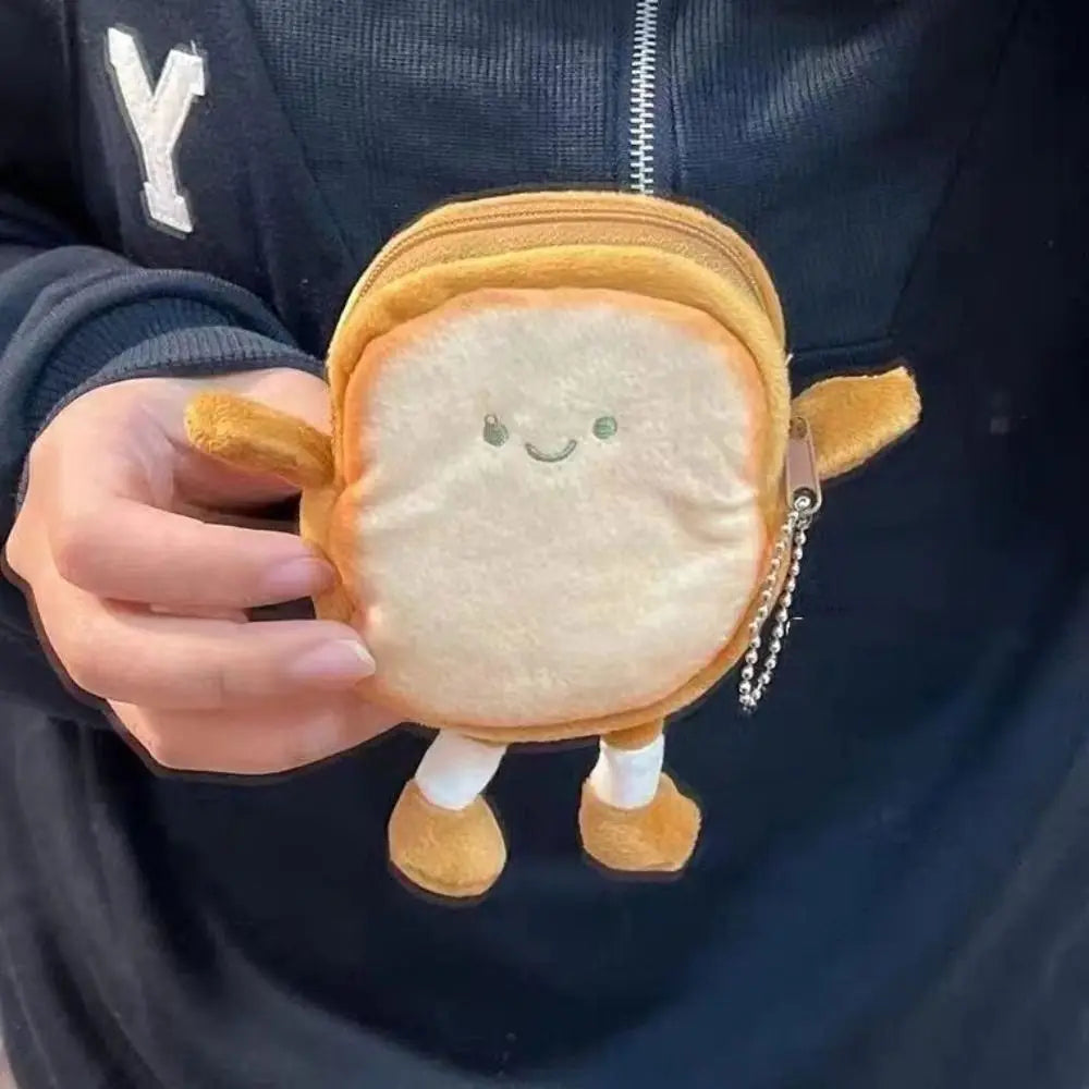 Porte-Monnaie Pain Grillé Dessin Animé — Mini Pochette Maquillage Cadeau Filles