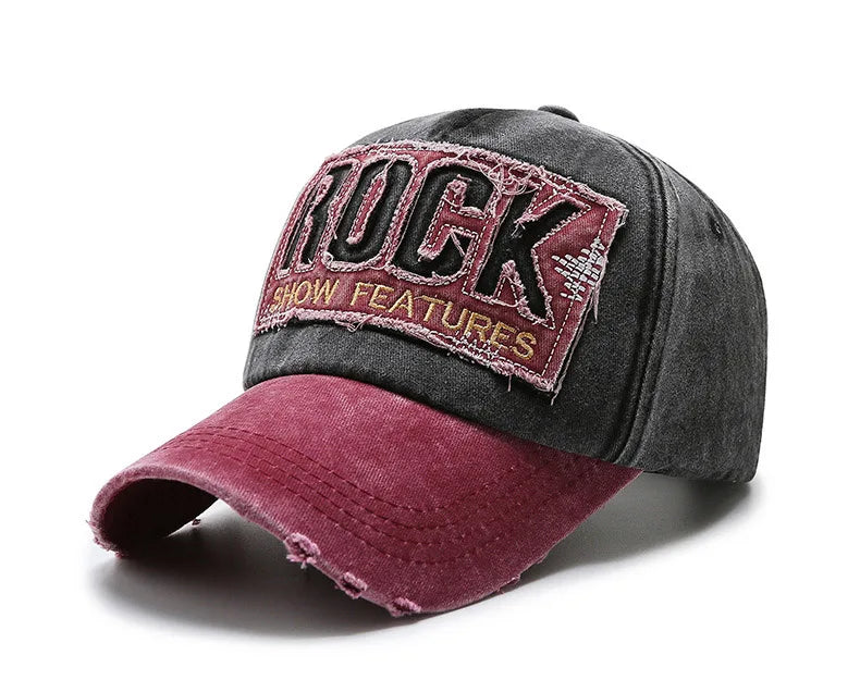 Casquette en denim shabby avec lettres lavées — hommes, femmes, chapeau de soleil, version coréenne, mode printemps/automne