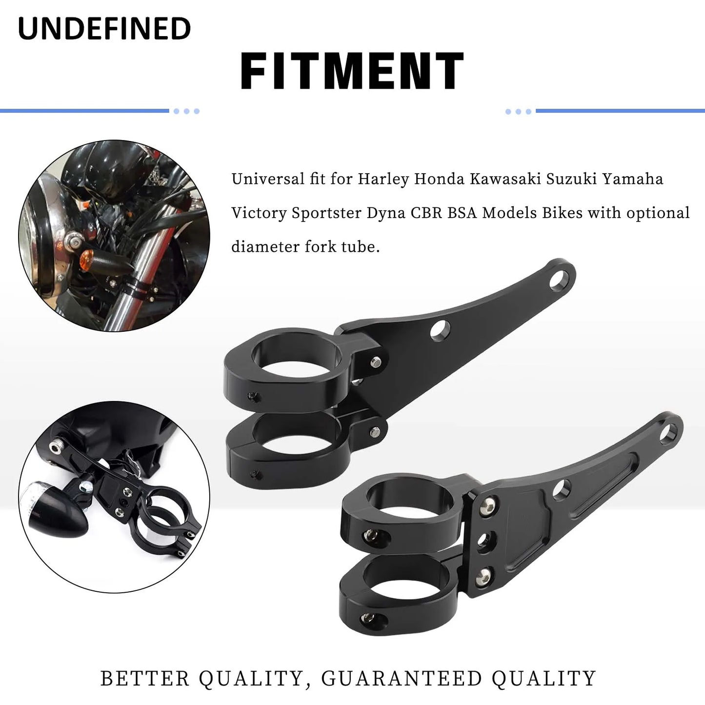 Abrazaderas de montaje para tubo de horquilla de motocicleta, soporte de luz para sauna, 33mm-58mm, 54mm, 49mm, 45mm, 41mm, 37mm, Bobber 73Universal