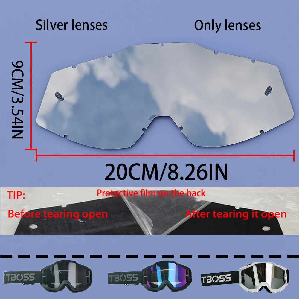 100 gafas de moto, lentes de carreras antipolvo a prueba de viento para hombres y mujeres, motocross, ciclismo, esquí al aire libre, gafas de bicicleta de cross