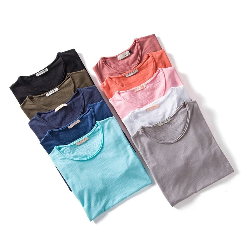 T-Shirt 100% Coton Homme Décontracté — Doux Fitness Été Col Rond