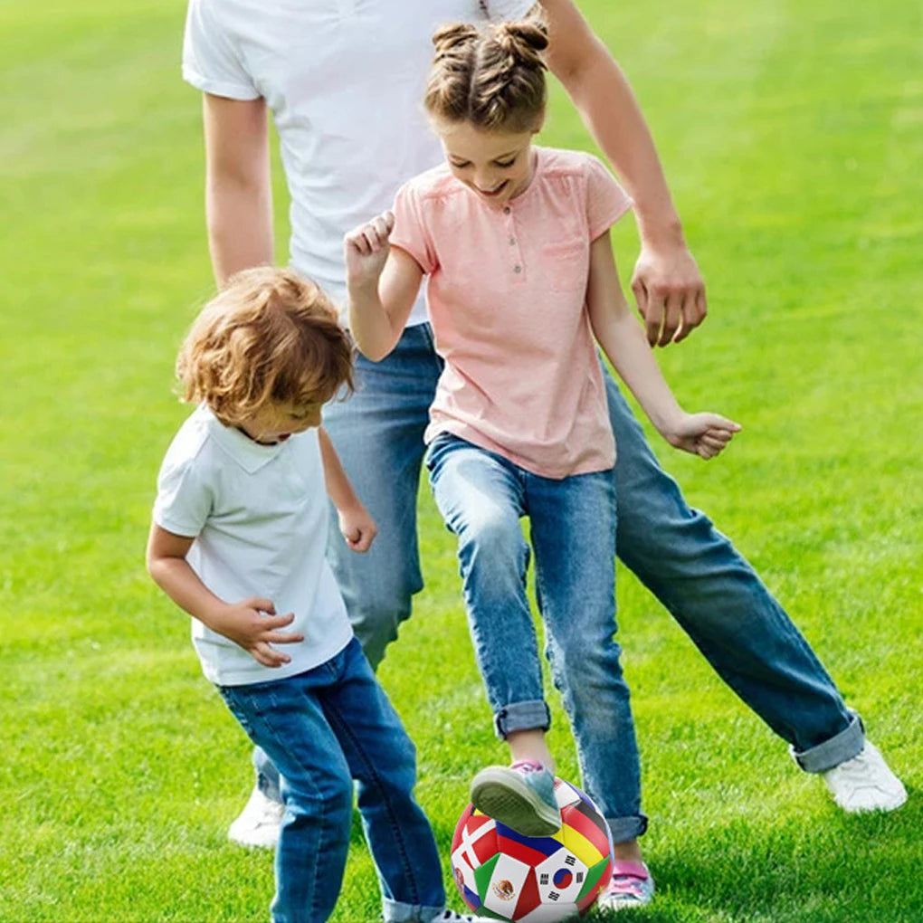 Ballon de Football Motif Drapeau National — PVC, Toutes Surfaces, Entraînement & Compétition