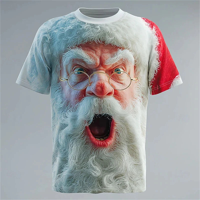 T-shirts de noël pour hommes, T-shirt imprimé en 3D, offre spéciale, partie de noël, vacances, manches courtes, mode masculine, vêtements amusants du père noël, 2026