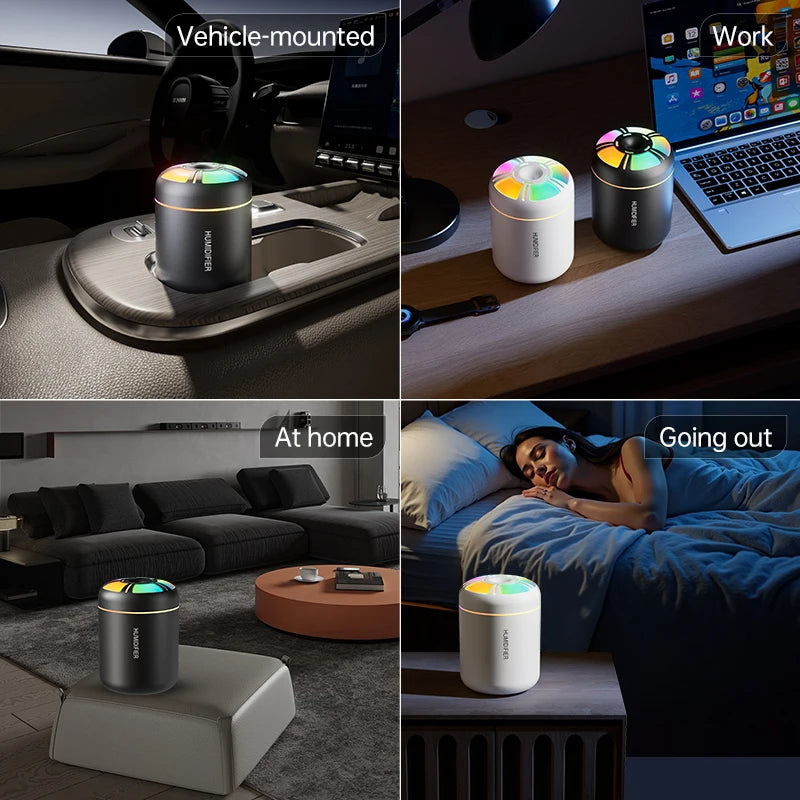 Humidificateur ultrasonique 5V USB 180ml, brumisateur, diffuseur d'arôme de voiture, purificateur d'huile essentielle avec lampe d'ambiance RGB, bricolage, plus frais d'air