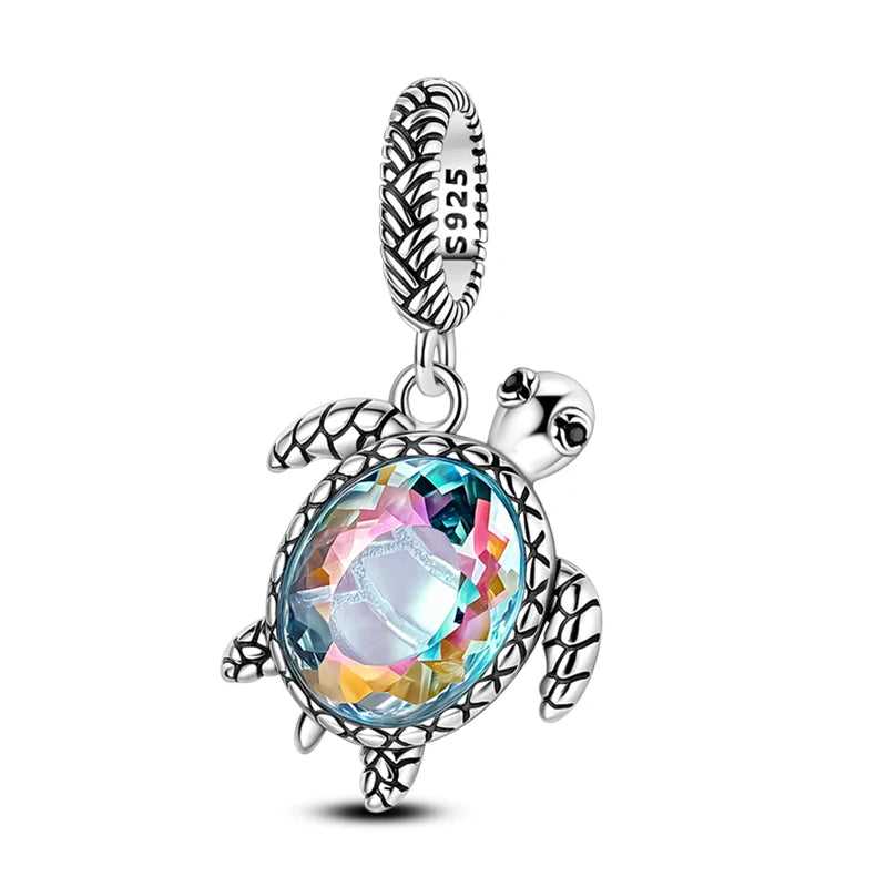925 Sterling Silver Charms, Pearl Pendants, Tree of Life, Turtle, Love, Gemstones, Sunflower, for Women, Bracelet, Gift Jewelry, New Collection