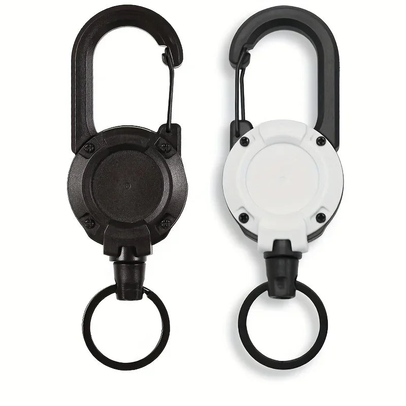 Llaveros retráctiles extensibles, carretes de insignia, clip resistente con mosquetón, para hombres, bolsas de exterior, 1/2/4 piezas