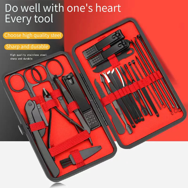 Manicure pedicure beauty tool kit, nail clippers, toenail clippers, ear peel knife, T